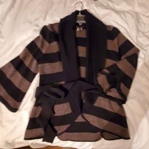 BCBGMax Azria Black&Gray Cardigan Strip L